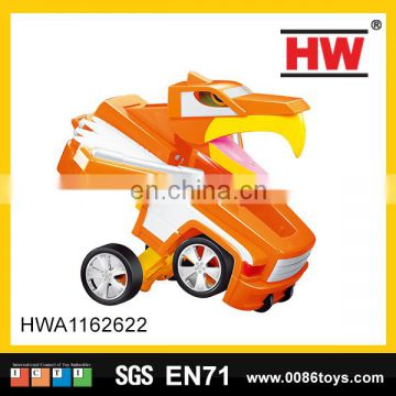 New design 16cm free wheel deformation toy car