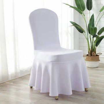 White Elastic Stretch Air Spandex Skirt Banquet Chair Covers for Wedding Party Banquet Event