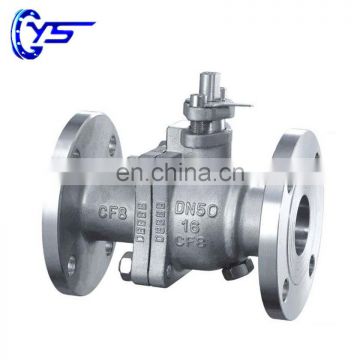 CF3 CF8 Body Flange End Floating Type Fixed Type 2PC Ball Valve With Handle