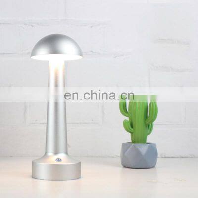 Aluminium dimmable led lights led recharge round head modern table lamp