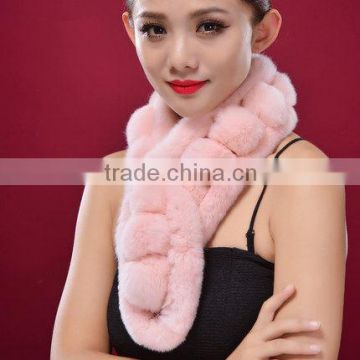 fashion fur scarf/rabbit fur snood scarf/ladies rabbit fur scarf