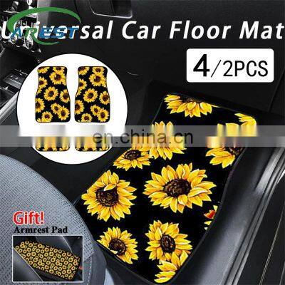 4pcs Sunflower Car pads Carpet Universal Car Floor Foot Mats Sublimation Anti-Slip Neoprene Interior Accessories for Toyota VW