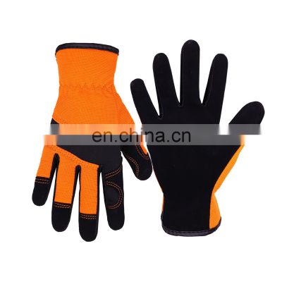 HANDLANDY Full Grain Pigskin Leather Work Gloves Auto Mechanic Gloves Kids Gardening Gloves