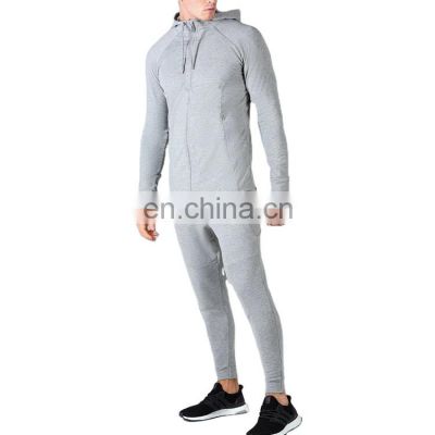 Wholesale Custom Logo 100% Cotton Zipper Hoodies and Jogger Men's Two Pieces Tracksuit for Sport Wear