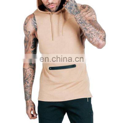 Factory Hot Sale Sleeveless Hoodie Hip Hop Unisex Men's Street wear Clothing Hoodies With Best Quality Style Pullover
