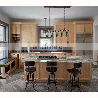 Natural oak custom kitchen cabinet with countertop maker modern unfinished shaker kitchen wall cupboards