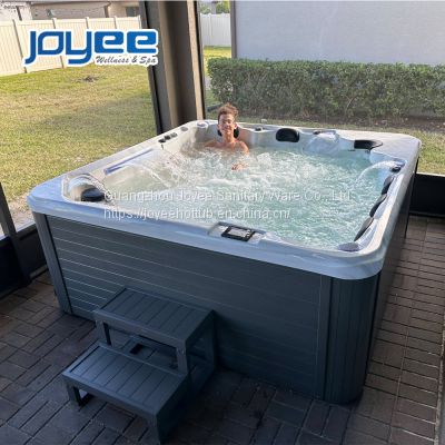 JOYEE factory 6 persons outdoor spa freestanding hot tub backyard jacuzzi lighted romantic outside hot bath tubs