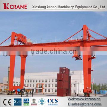 Double Girder Rubber Tyre Container Gantry Crane With Double Beams