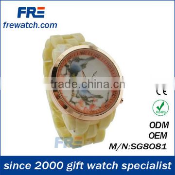 new design plastic watch holder flower face