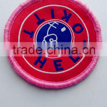 Wholesale and custom good quality red color hook and loop patch