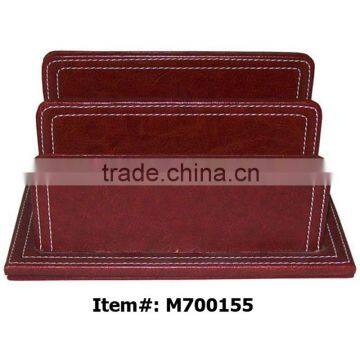 Desk A4 Leather Office Paper Holder Letter Tray