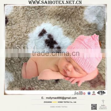 lamb printed sherpa fleece softextile baby blanket