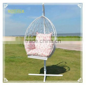Metal Stand Outdoor Patio Garden Rattan Hanging Egg basket Swing Chair