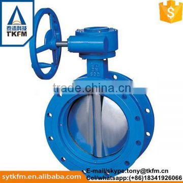 China TKFM double flange motor operated PTFE butterfly valve for water