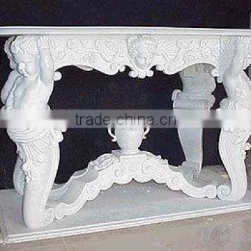 Marble outdoor long furniture table hand carved sculpture for home garden hotel restaurant