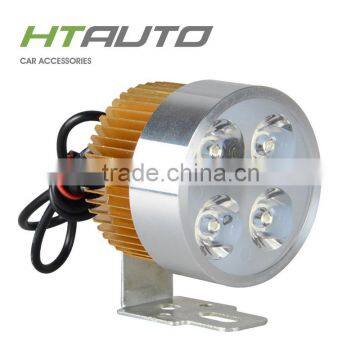 HTAUTO 8-80V External LED Motorcycle Headlight Bulb 4 Super Bright Led Chip Waterproof Motorcycle LED Driving Light