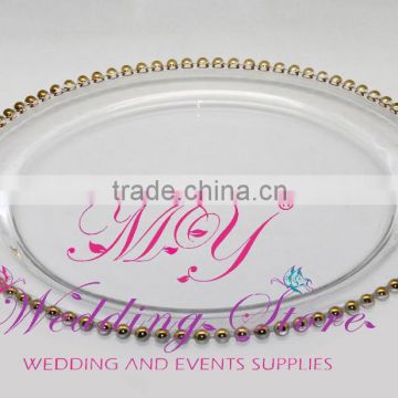 wedding glass charger plates