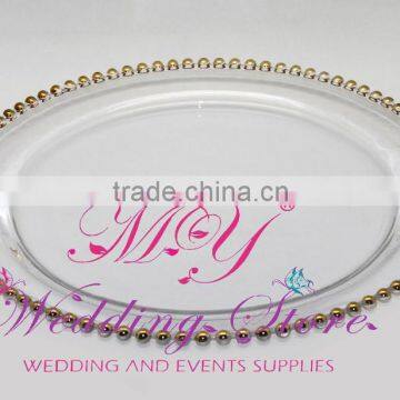 wedding glass charger plates