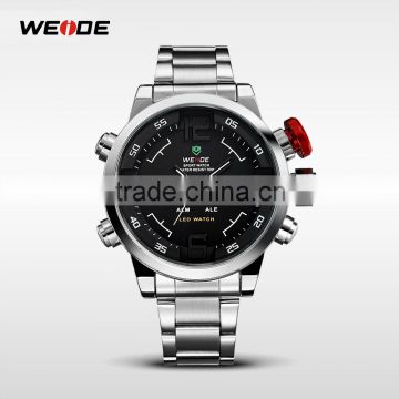 WEIDE Analog Digital LED Stainless Full Steel Black Red Date Day Alarm Men's Sports Outdoor Quartz Military Wrist Watches                        
                                                Quality Choice