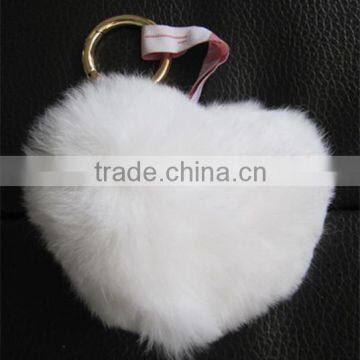 New design starfish Rabbit hair keychain with heart shaped