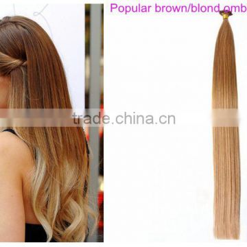 ombre color natural human hair extensions 100% high quality