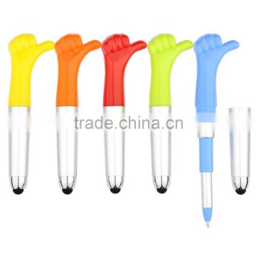 Novelty Retractable funny hand shape extension-type short stylus ball point pen Promotion