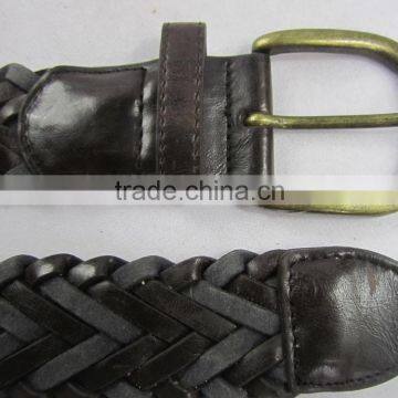 Good quality handmade braided PU with ANTIQUE belt for man