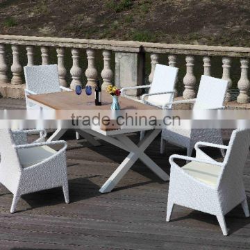 2016 unique design plastic wood rattan wicker dining sets outdoor furniture