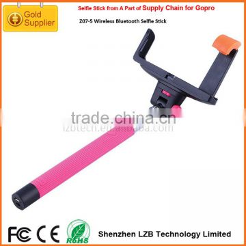High Quality New Arrival Cheap Selfie Monopod Selfie Stick with Bluetooth Shutter Button for Iphone 6
