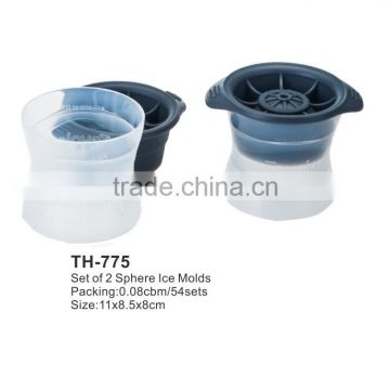 set of 2 sphere plastic ice mould maker