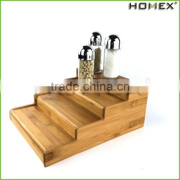 Bamboo restaurant spice rack/ spice rack organizer Homex-BSCI