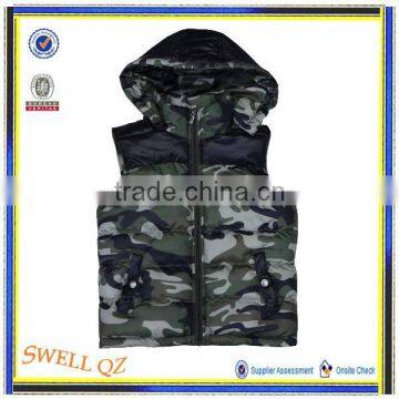 Newest children clothes Camoflage vest for boys with hood