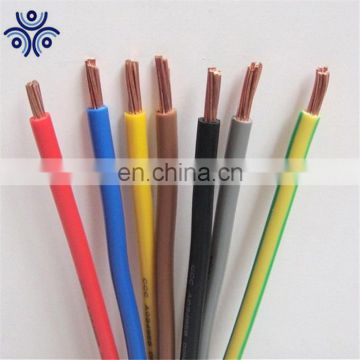 High quality 450/750V 1.5mm 2.5mm 4mm 6 mm cu pvc single core cable for house wiring