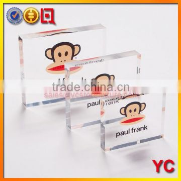 Customized clear solid acrylic brand logo block
