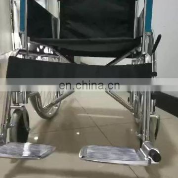 Chromed economy foldable wheelchair with best price and easy to carry and storage wheelchair.