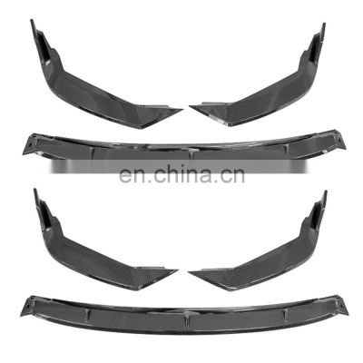 Car Front Bumper Lip Body Kits pp material carbon fiber Front protection for corolla 2019 2020
