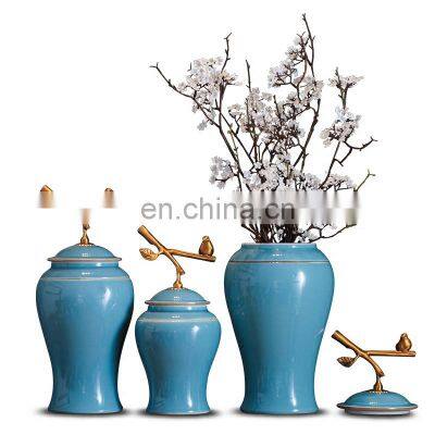 Modern Style Jingdezhen High Temperature Fired Ceramic Porcelain Ginger Jars For Home Decoration