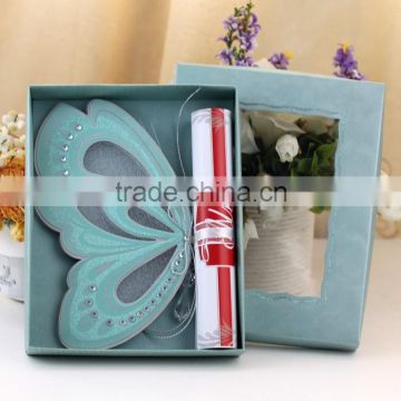 lovely green butterfly elegant scroll invitations plastic wedding invitation cards                        
                                                Quality Choice