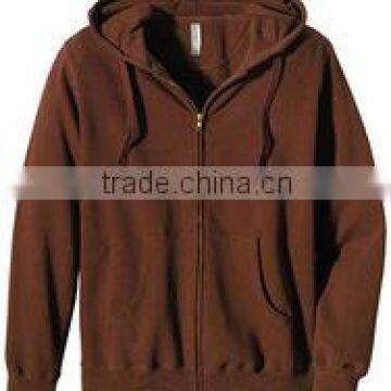 Polyester / Cotton Custom made Full Zip Brown Men's Hoodies