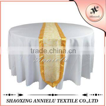 Wholesale yellow sheer organza embroidered table runner