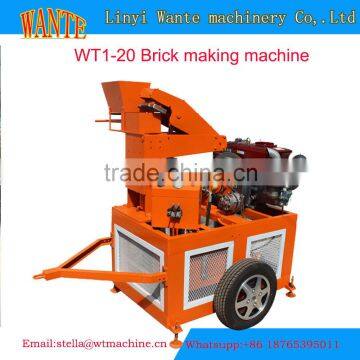 WT1-20 china clay brick making machine manual compressed earth block machine small