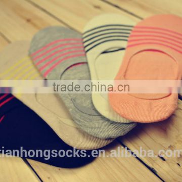 Women striped socks hot selling invisible adult anti slip shoe liner socks