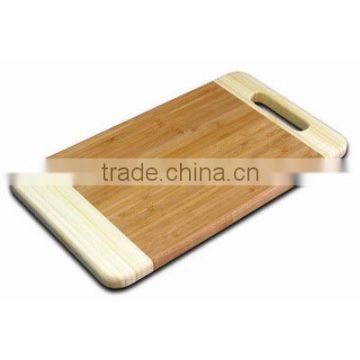 2014 Hot selling and high quaility 2 toned bamboo cutting board for wholesale with LFGB,FDA