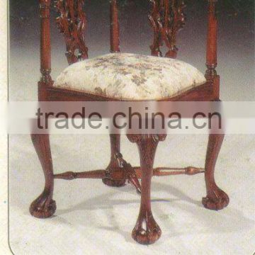 Chippendale Corner Chair Mahogany Indoor Furniture.