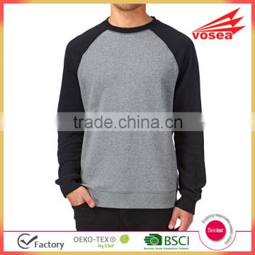 Grey and black wholesale crewneck sweatshirt with long sleeves