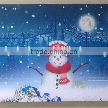 snowman led canvas wall art with music for Christmas decoration