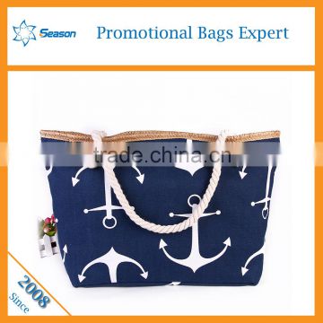Hot sell fashoin colorful summer printed stripes promotional canvas shopping bag