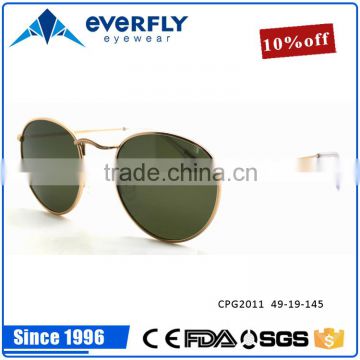Custom Wholesale Fashion Polarized Lens Metal Gold Aviator Sunglasses 2016