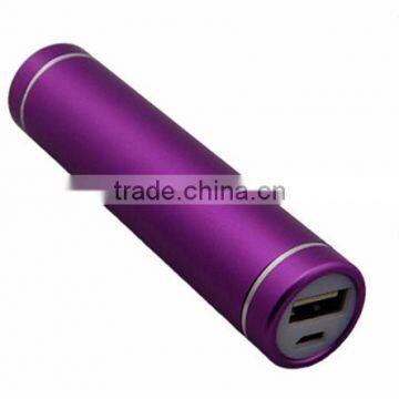 fashion purple torch 2800mah mobile power bank with OEM logo and color