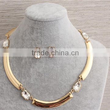 Fasion Imitation Jewelry Sets Wholesale, 18K Gold Plated Necklace With Earrings